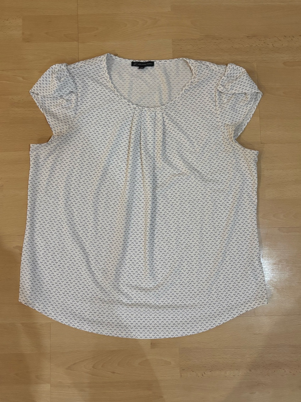 White Printed Cap-Sleeve Women's Top
